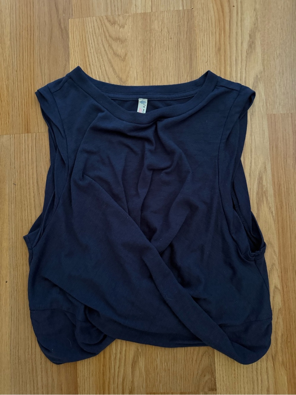 FP Movement by Free People Navy Cropped Twist-Front Muscle Tank size small